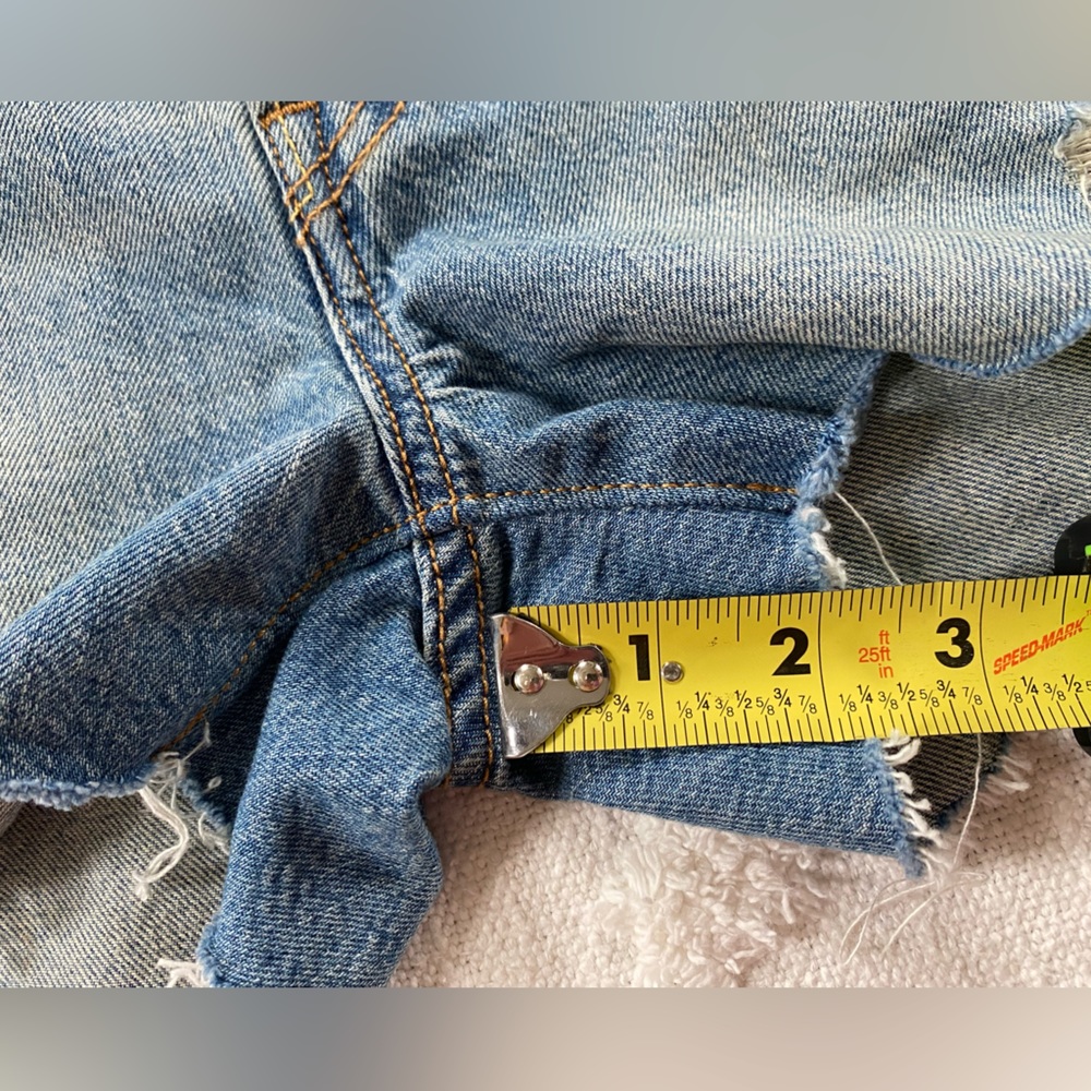 Levi's High Rise Patchwork Hidden Button Fly Deni… - image 6